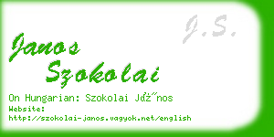 janos szokolai business card